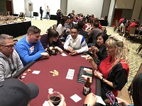 Everyone got into the action -- friendly foes on the poker table